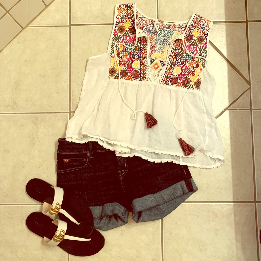 Free People Embroidered Top